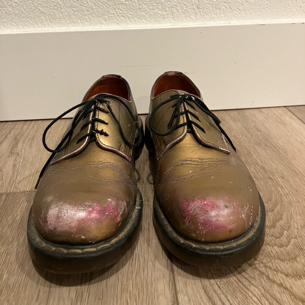 Vintage Gold Distressed Doc Marten Mary Jane’s